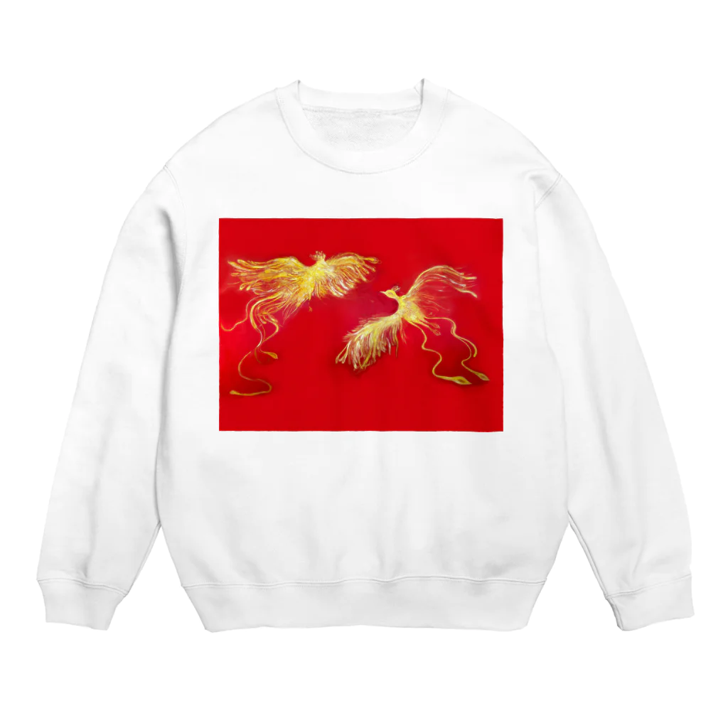 さわだけケロショップの鳳凰屏風画 Crew Neck Sweatshirt