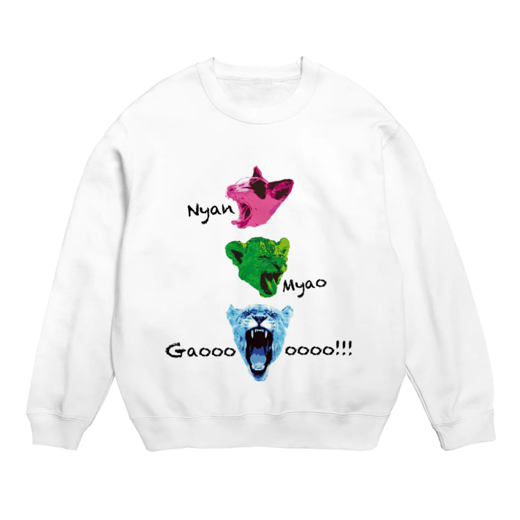 イトゥちゃんのネコ科の雄叫び Crew Neck Sweatshirt