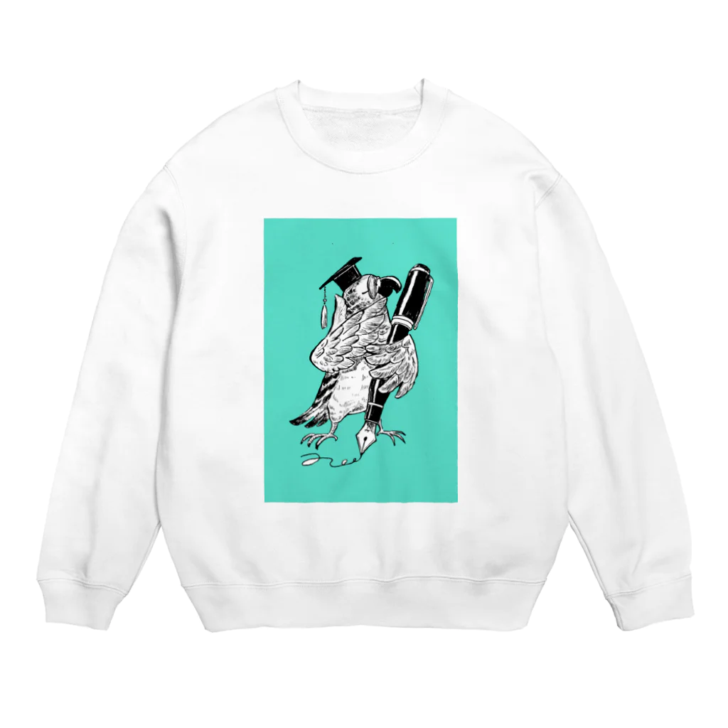 夜の春の砂浜のBird and pen Crew Neck Sweatshirt