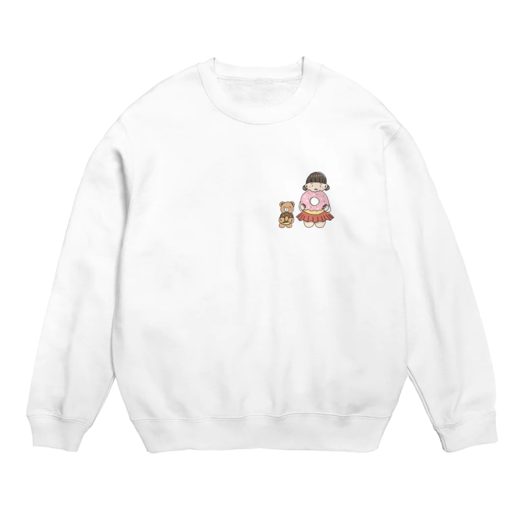 ちゃわんむしのどーなつを食べよう Crew Neck Sweatshirt