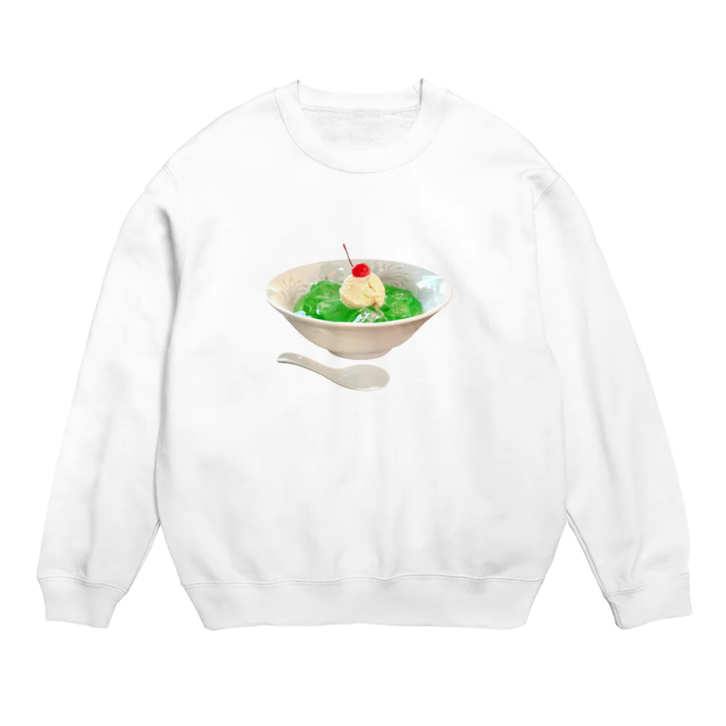 岡ちゃん@奇Tクリエイター｜王道のおもしろ Tシャツ販売中！のクリームソーダのデカ盛り Crew Neck Sweatshirt