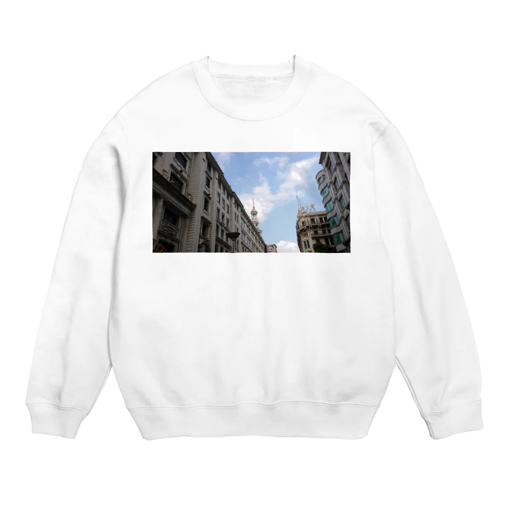 月華の上海南京路旧租界地的風景〜Paysage de l'ancienne zone de concession sur la route de Nanjing, Shanghai〜 Crew Neck Sweatshirt