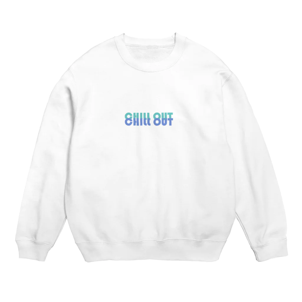 /logo.pngのchill out チルしちゃお ブルーグリーン Crew Neck Sweatshirt