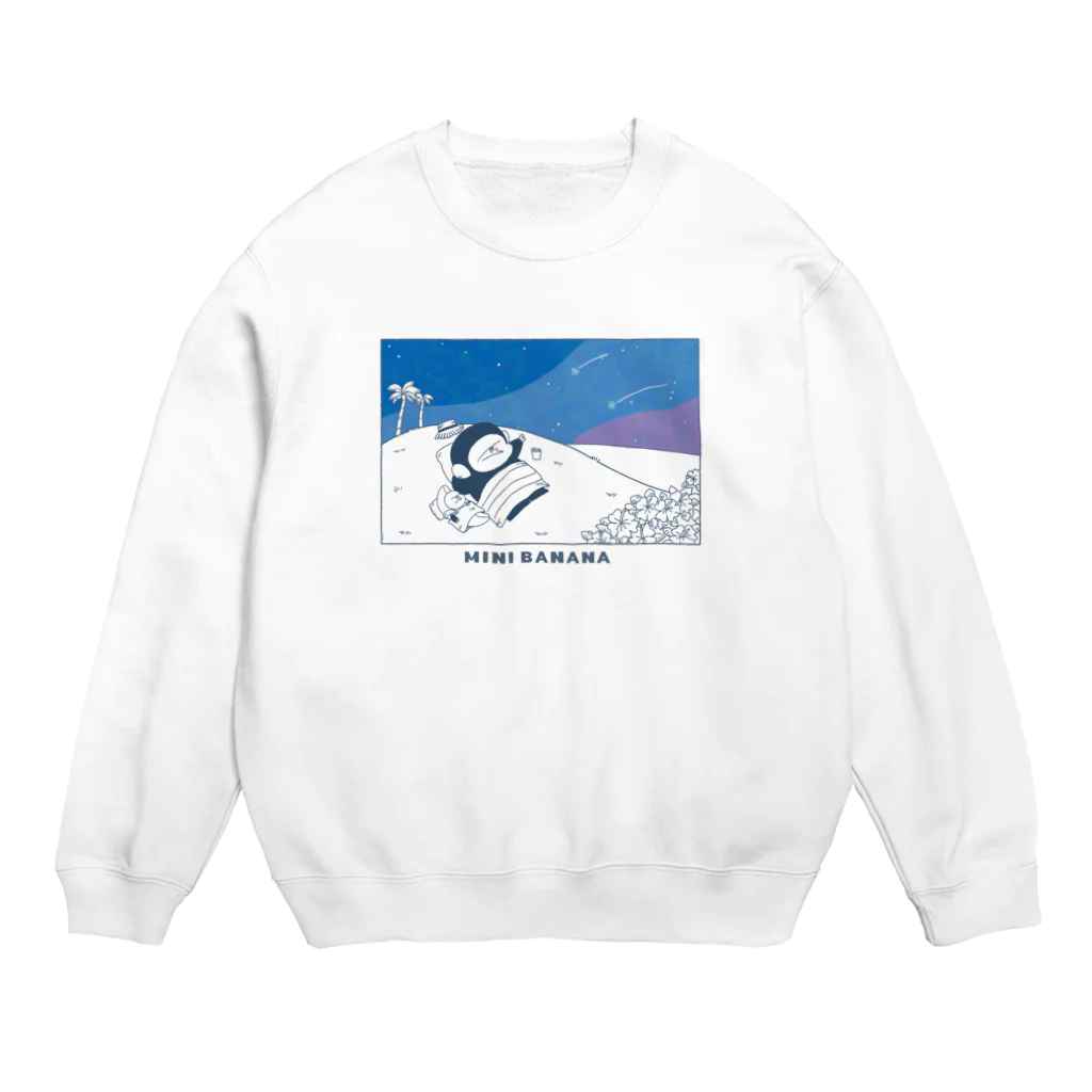 MINI BANANA ゴリラの親子のMINI BANANA 夜空ゴリラ Crew Neck Sweatshirt