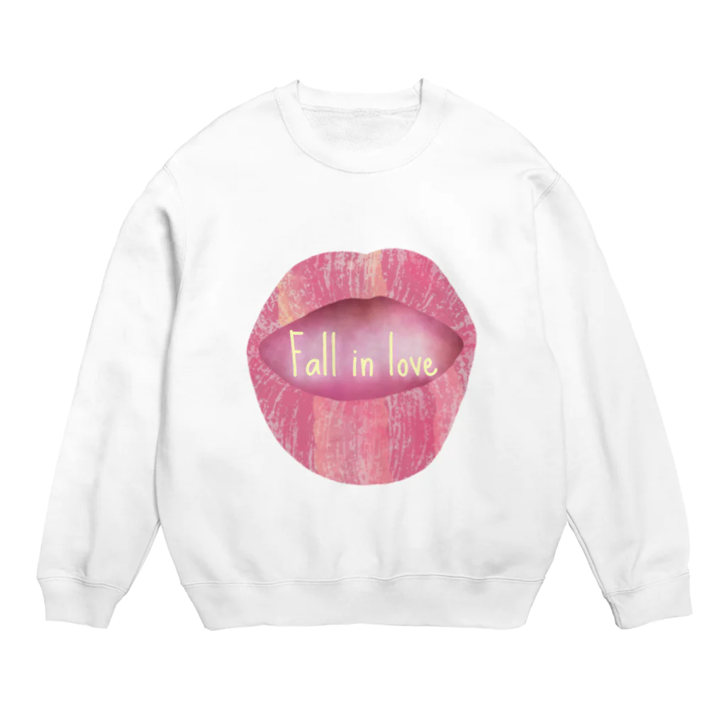 ぽんぽこあんぽんたんのLips💋 foll in love Crew Neck Sweatshirt