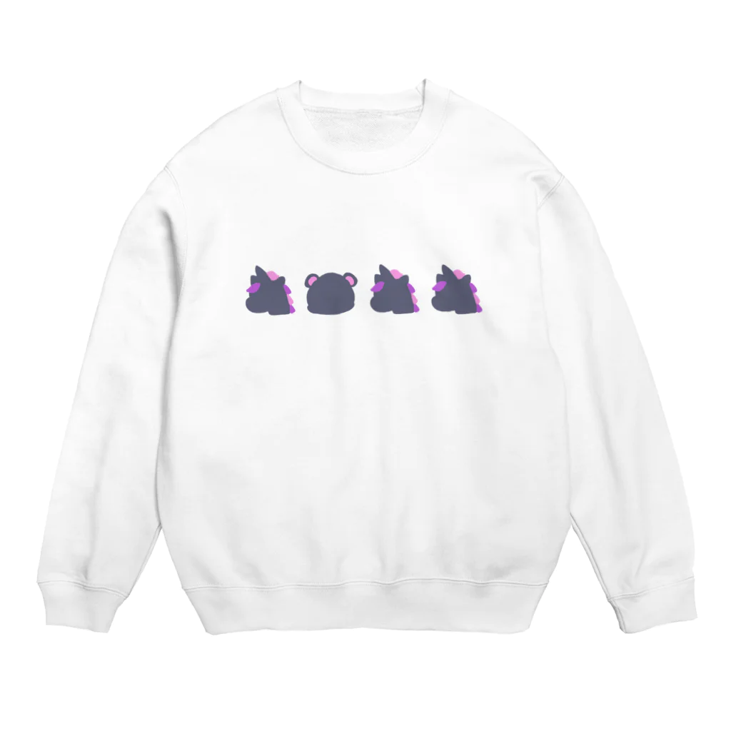 rennyaaaaaaaa🦄🧸🦄のくまとゆにこ(紺) Crew Neck Sweatshirt