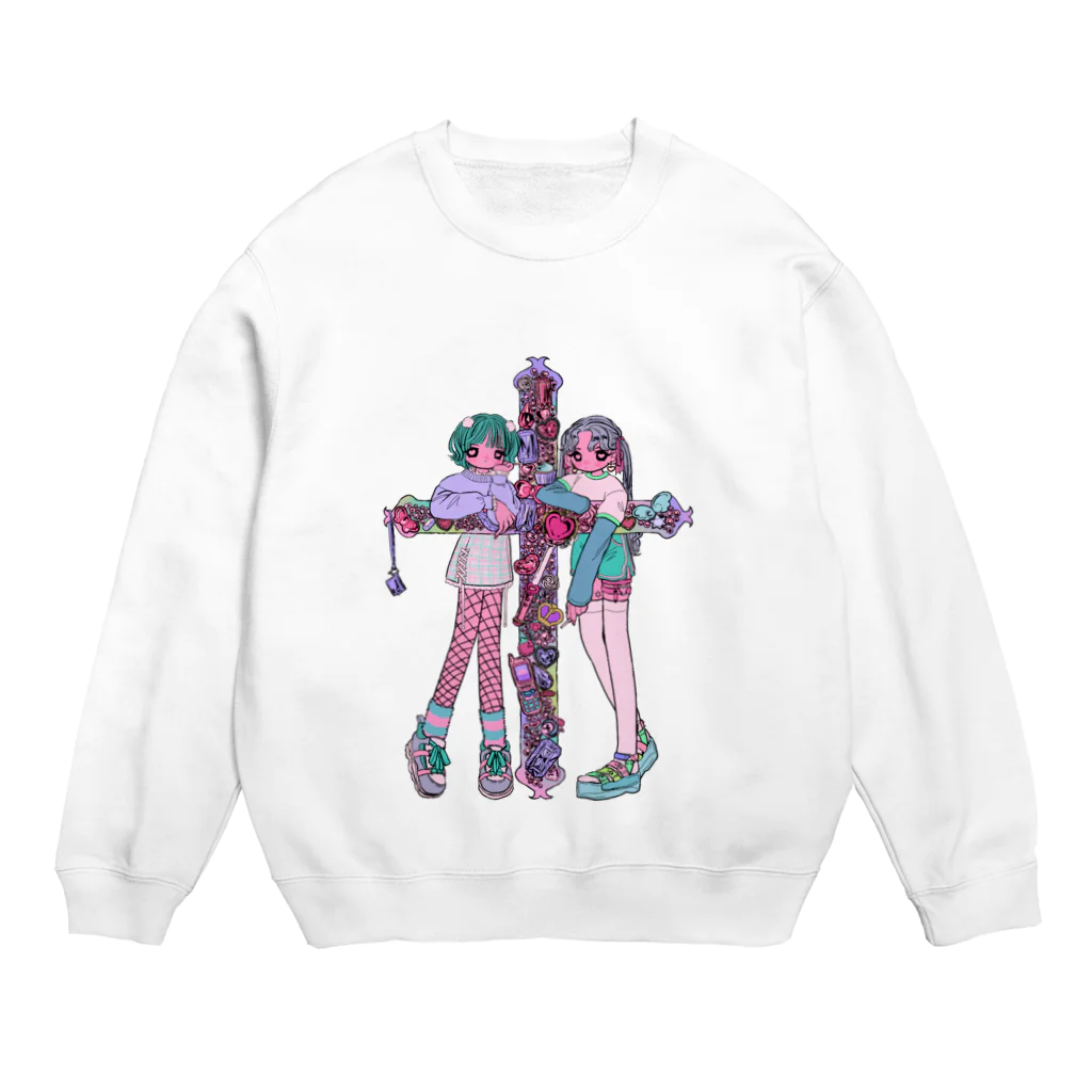 ♨️ホカホカおちゃ♨️の十字架乙女シリ〜ズ Crew Neck Sweatshirt