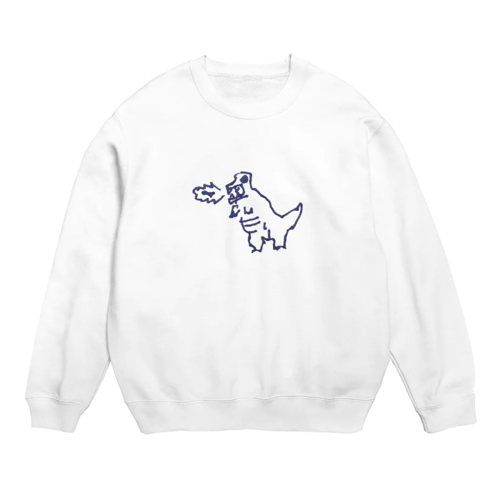 いもけんぴの火を噴いちゃった恐竜 Crew Neck Sweatshirt