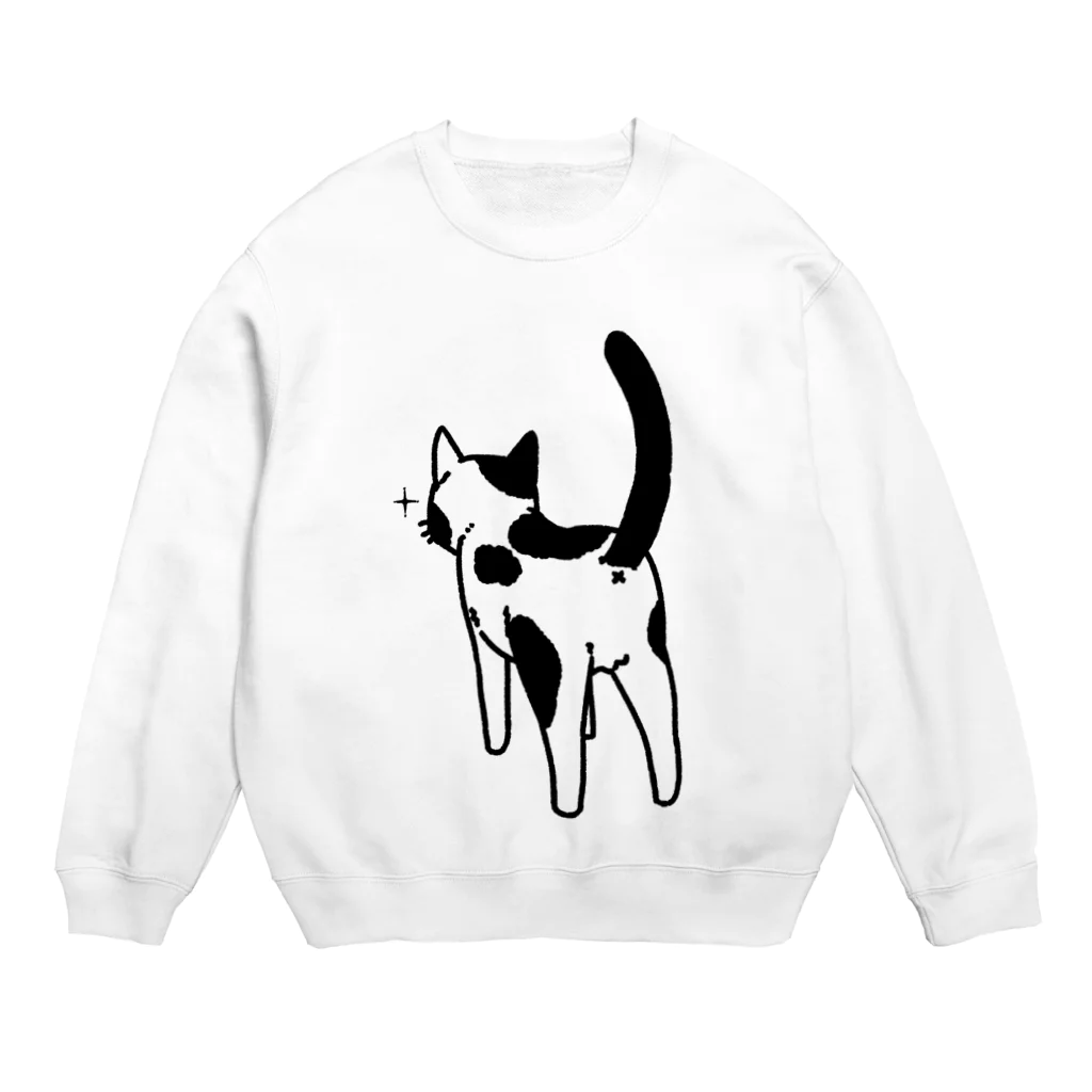 Riotoのねこけつ（ぶち猫） Crew Neck Sweatshirt