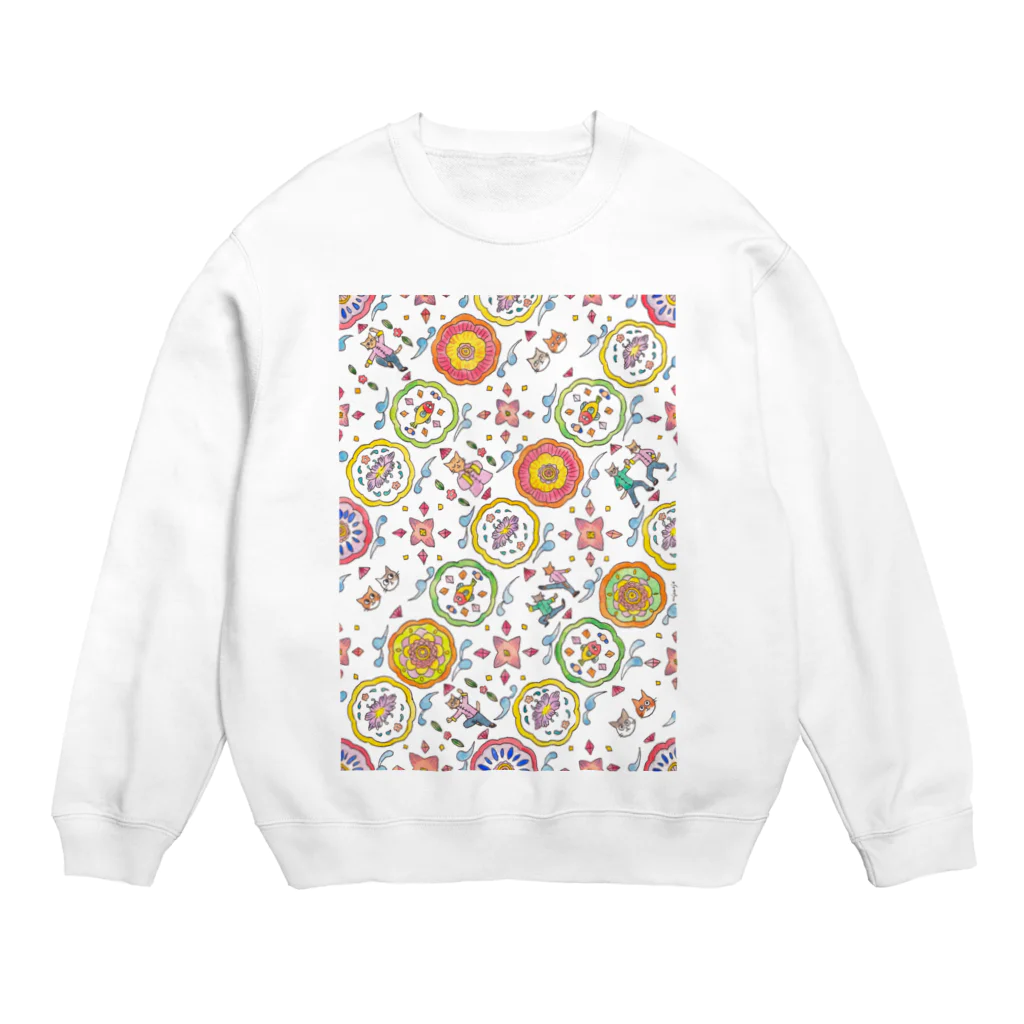 もじょもじょのkangfu cat 2 Crew Neck Sweatshirt