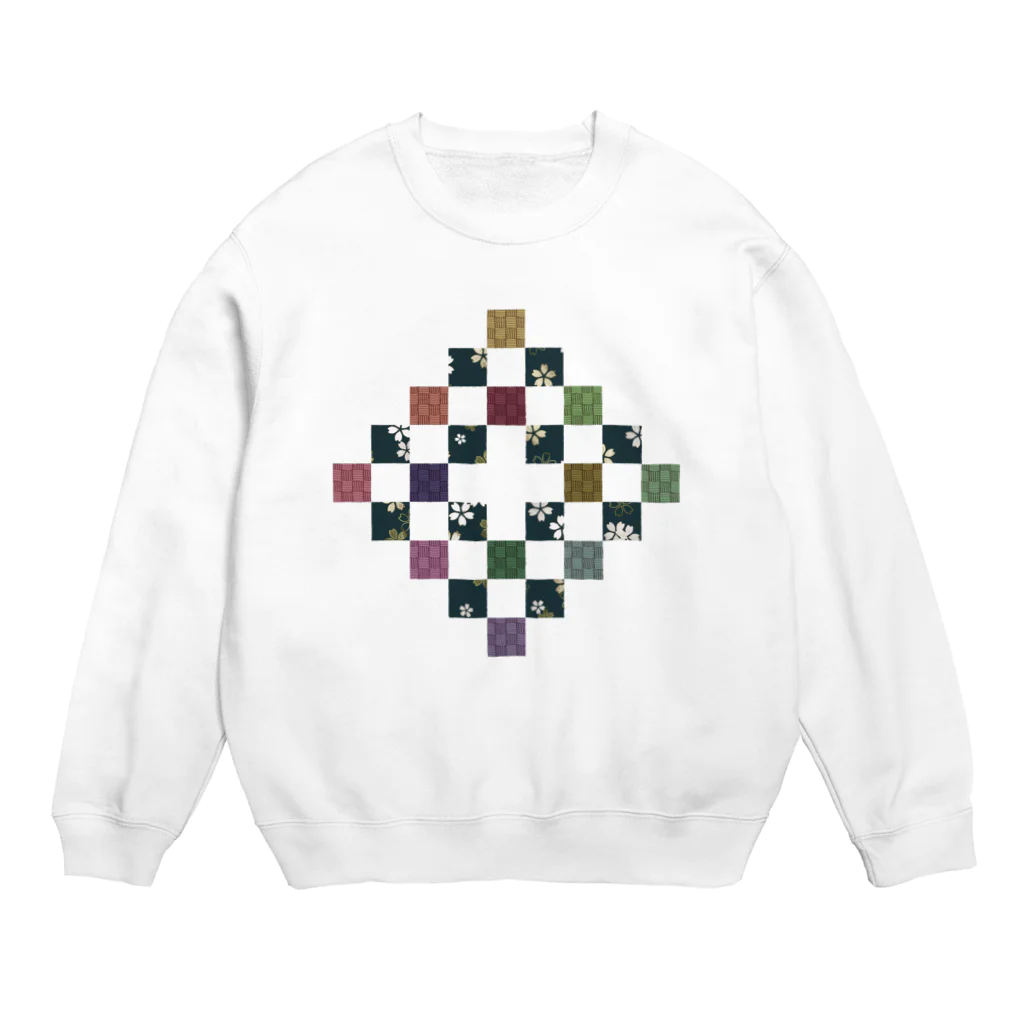 尾刀の色彩和格子 Crew Neck Sweatshirt