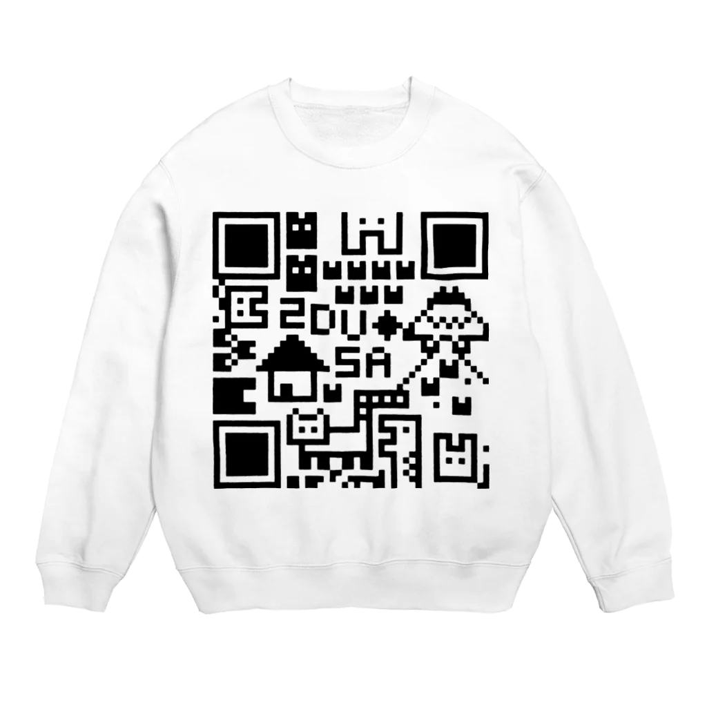 2Dうさぎの2Dうさぎ QRコード Crew Neck Sweatshirt