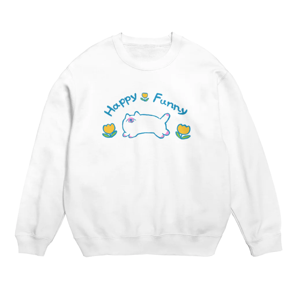 本調子のHappyFunnyねこちゃん Crew Neck Sweatshirt