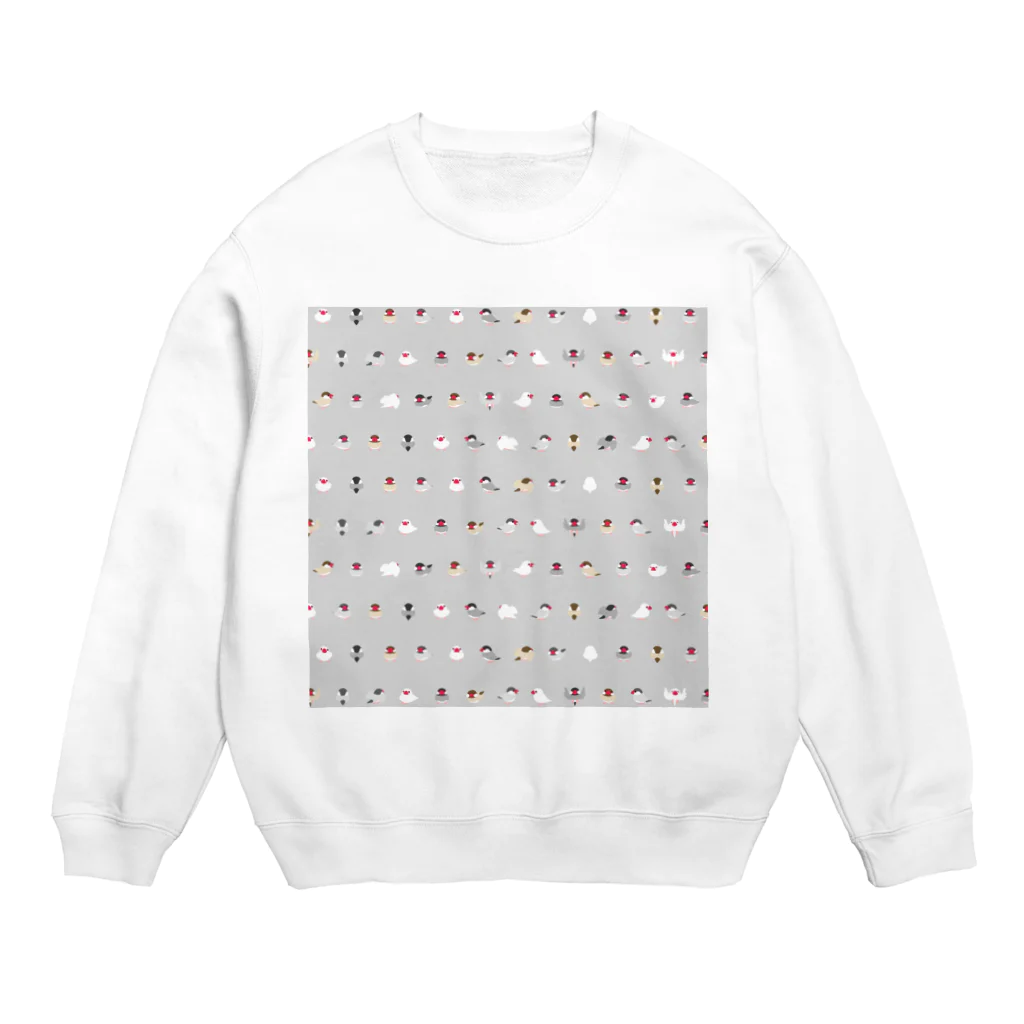 まめるりはことりのちみまめ文鳥ちゃん【まめるりはことり】 Crew Neck Sweatshirt