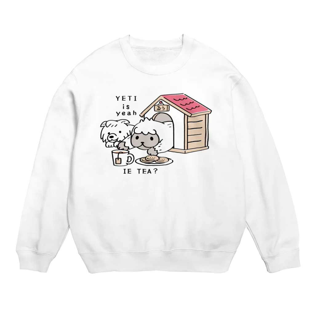 イラスト MONYAAT のCT112 YETI is yeahの家でお茶 Crew Neck Sweatshirt