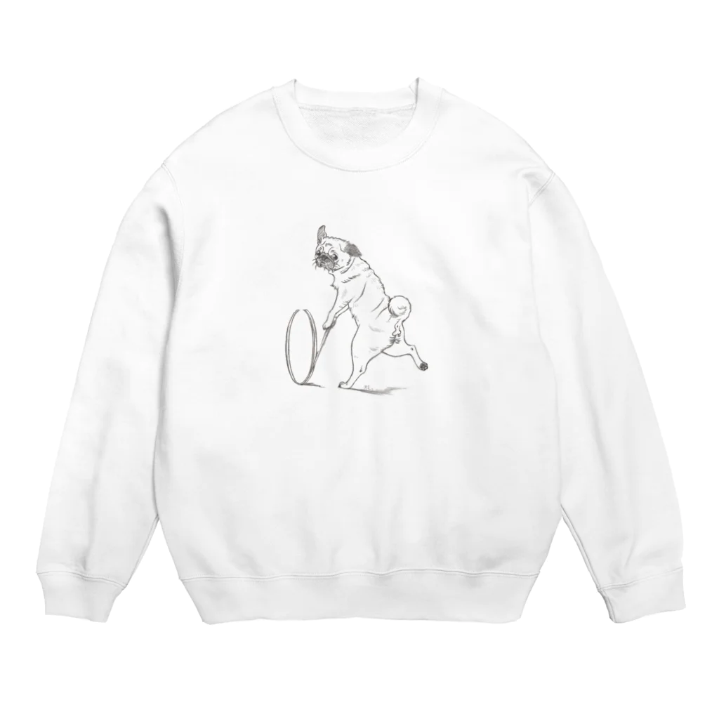 ＰＵＧＬＡＮＤのパグの輪回し～フォーン Crew Neck Sweatshirt