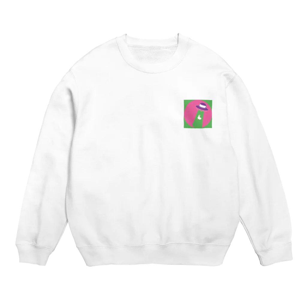  🐤あひるさん🐤のUFOに吸い込まれてるアヒル Crew Neck Sweatshirt