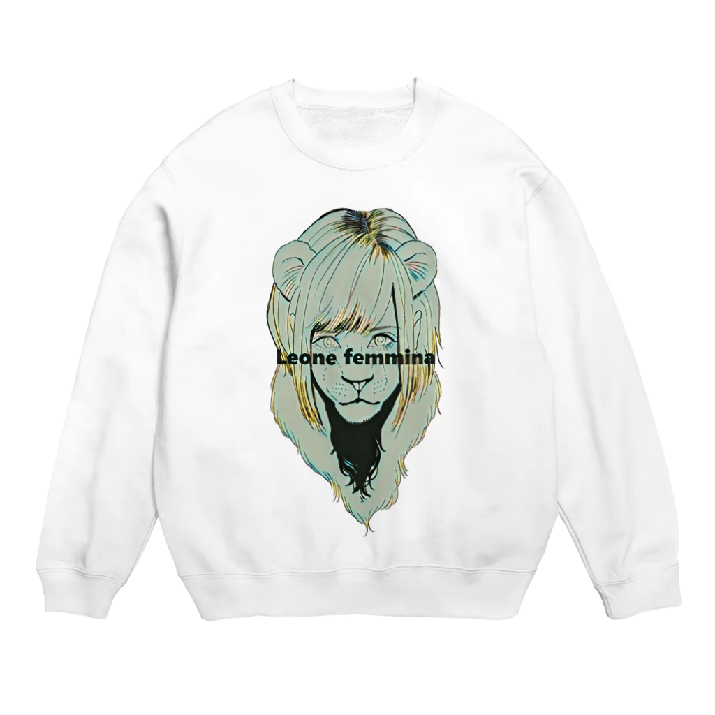 【みるかグッズ②】（SUZURI店）の【Leone femmina】 Crew Neck Sweatshirt