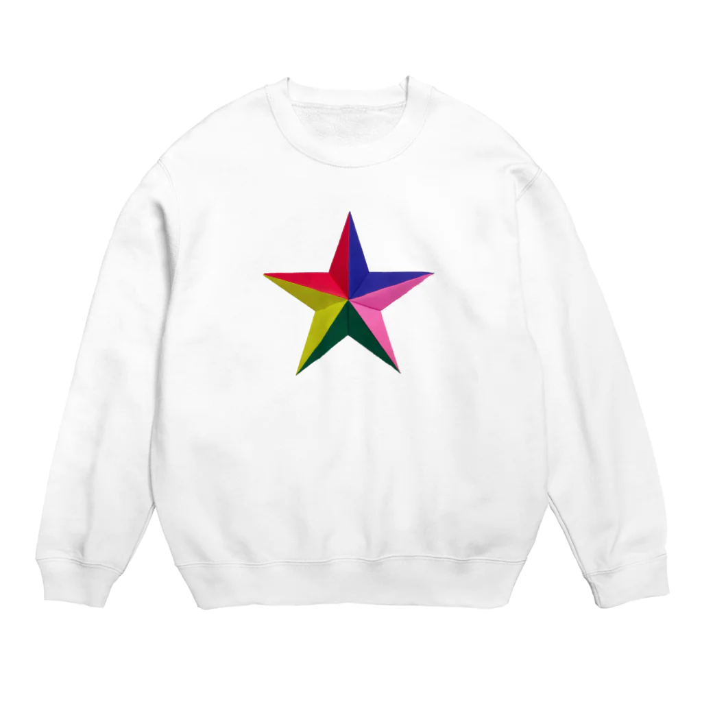 折り紙アートの5☆Star Crew Neck Sweatshirt