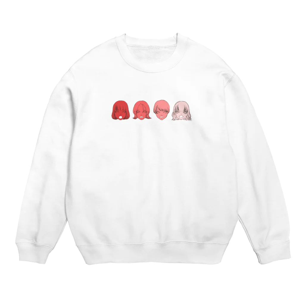 綿衣の愛してちゃんたち(カラー) Crew Neck Sweatshirt