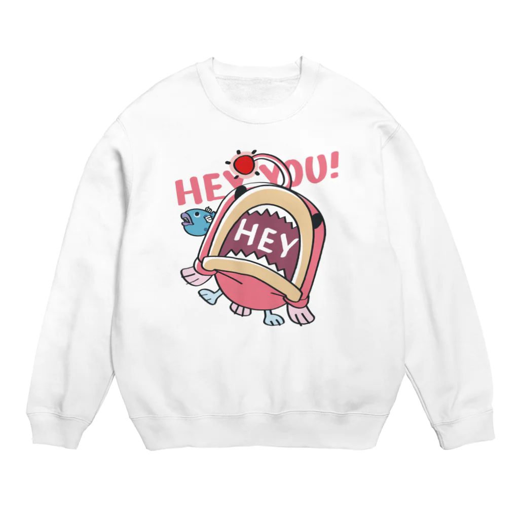 イラスト MONYAAT のHEY YOU!*釣れたかもA* Crew Neck Sweatshirt