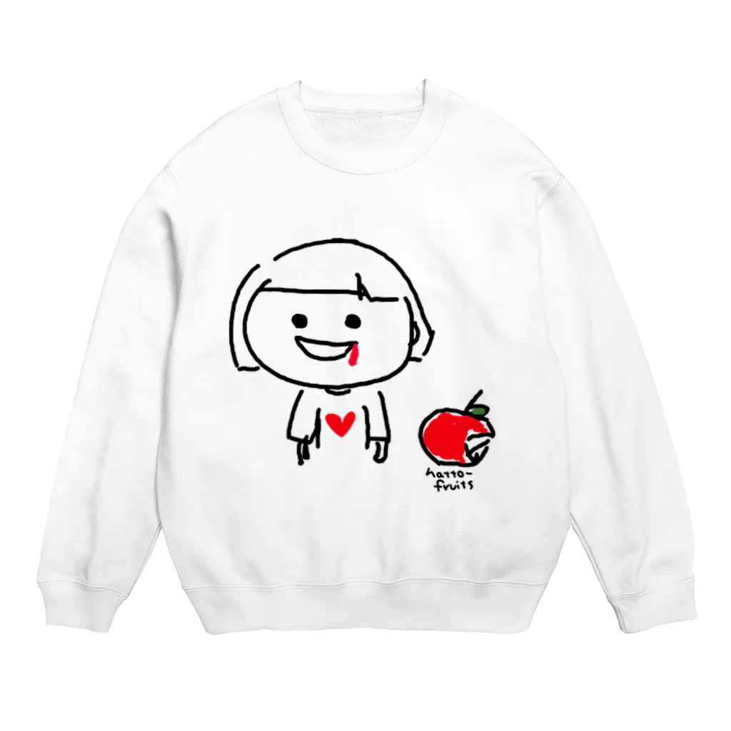 ハットーフルーツのりんご齧ったら歯ぐきから血が出た Crew Neck Sweatshirt