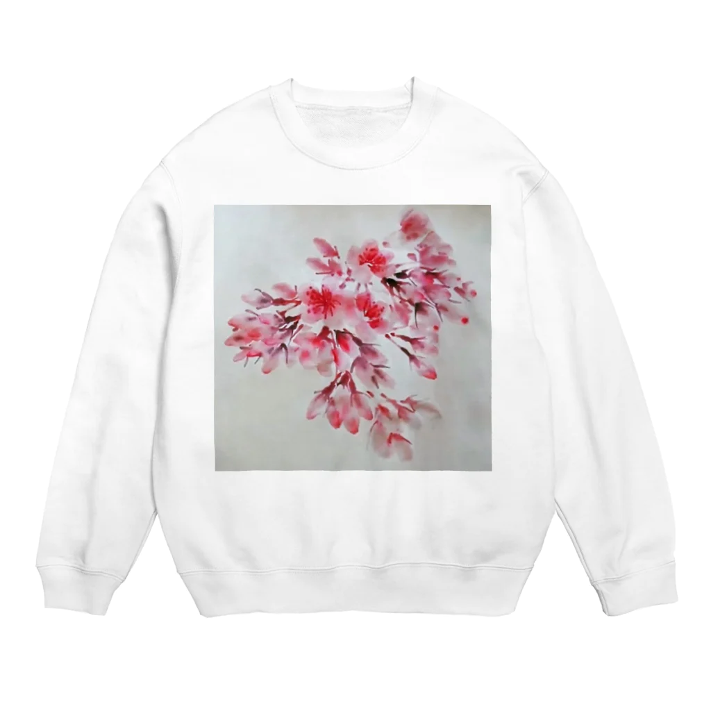 水墨絵師 松木墨善の桜開花 Crew Neck Sweatshirt