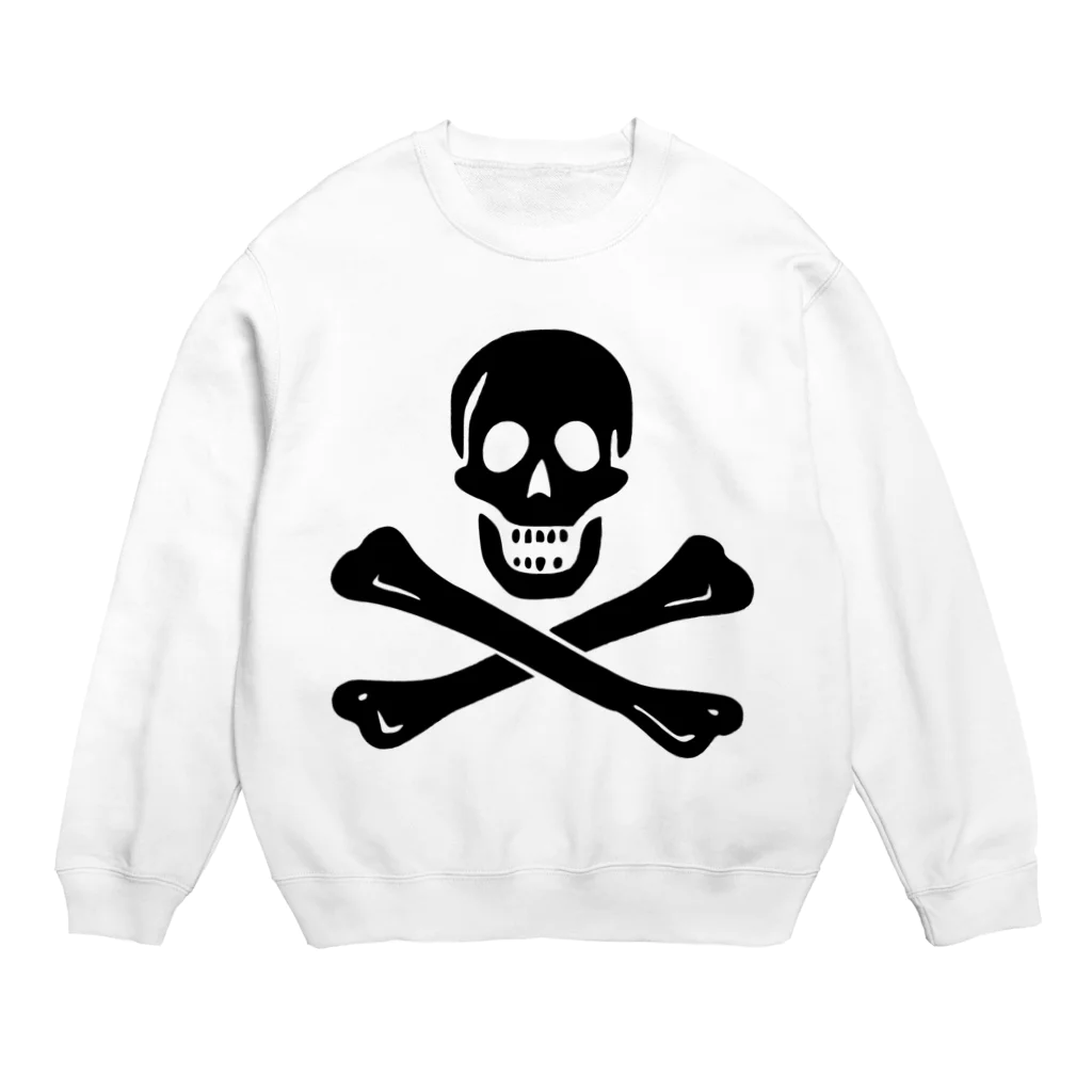 DRIPPEDの海賊旗スカル-Jolly Roger サミュエル・ベラミーの海賊旗-黒ロゴ スウェット