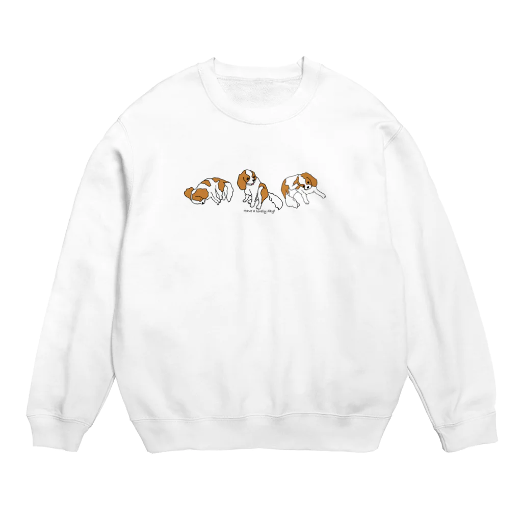 ankoromochiのキャバリア(3匹ver) Crew Neck Sweatshirt