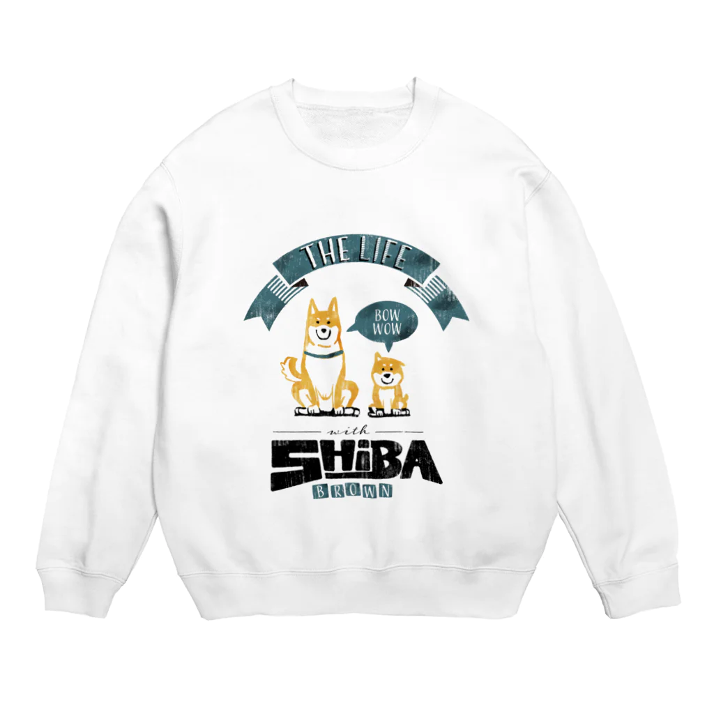 タバタ画房の赤柴親子のいる生活　レトロ Crew Neck Sweatshirt