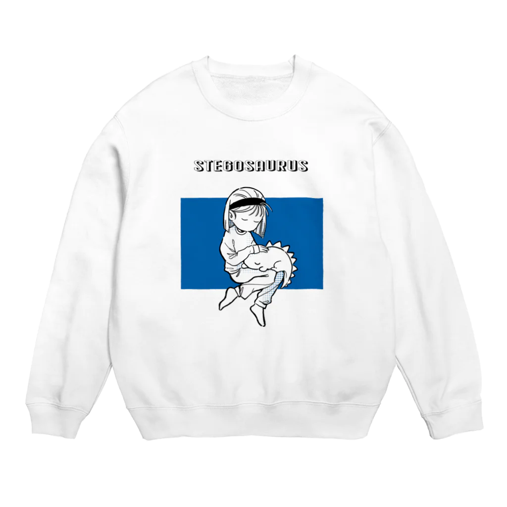 ムタリの倉庫のすやすやサウルス 青■ Crew Neck Sweatshirt