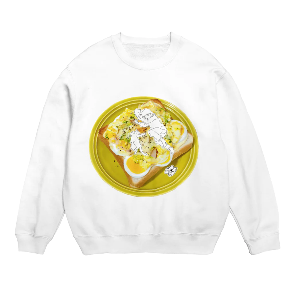 ポテトサラダ同好会の卵トーストの夢 Crew Neck Sweatshirt