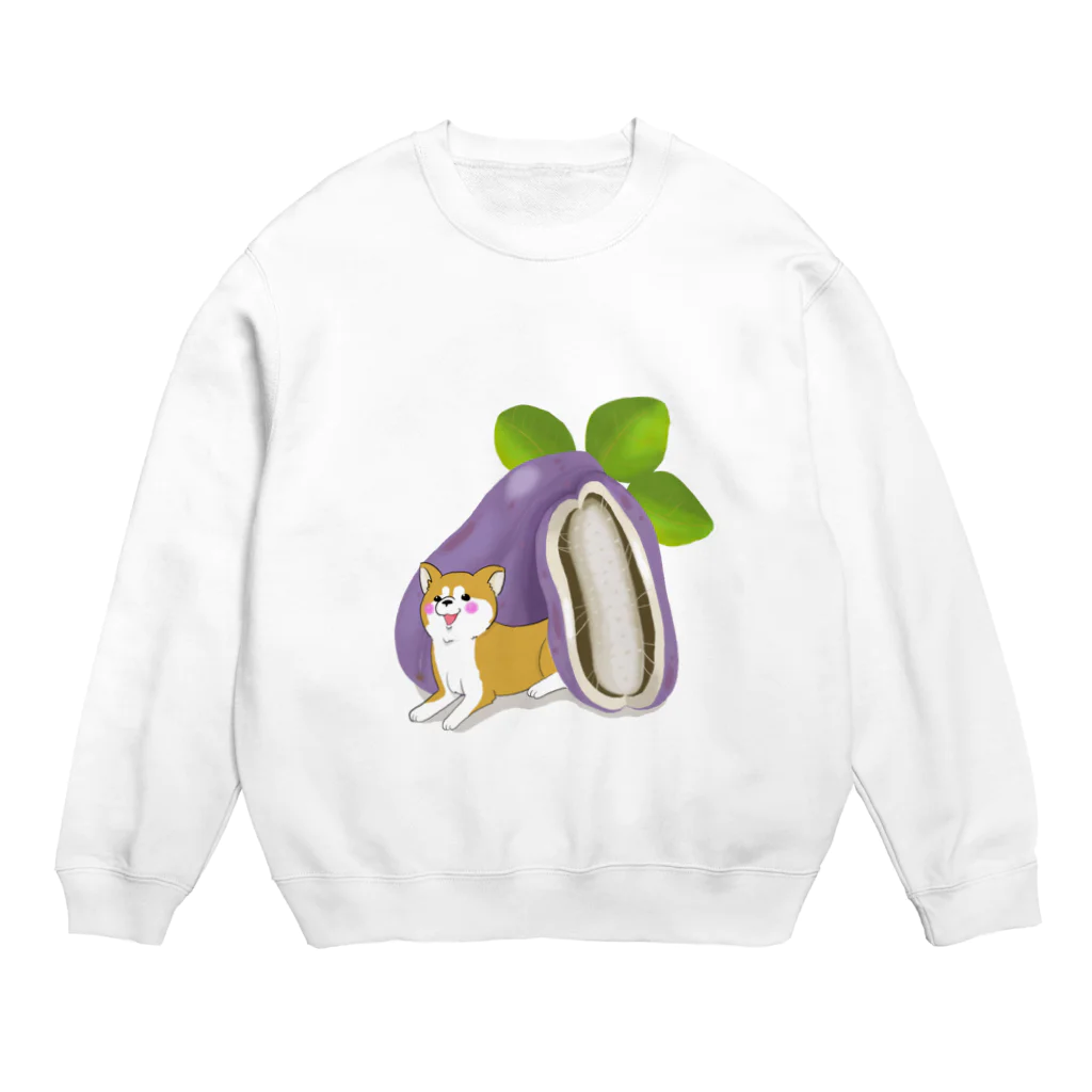 ゆんゆんこのアケビと柴犬 Crew Neck Sweatshirt