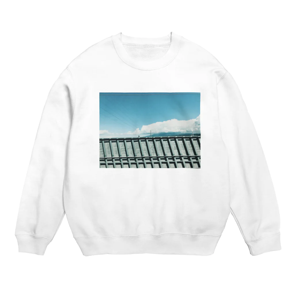 どっちのおみせの空色ストライプ Crew Neck Sweatshirt