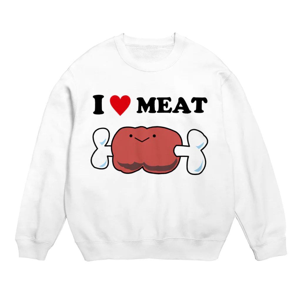 ゴロニャーのダサT屋さんのアイラブミート #肉の日 Crew Neck Sweatshirt