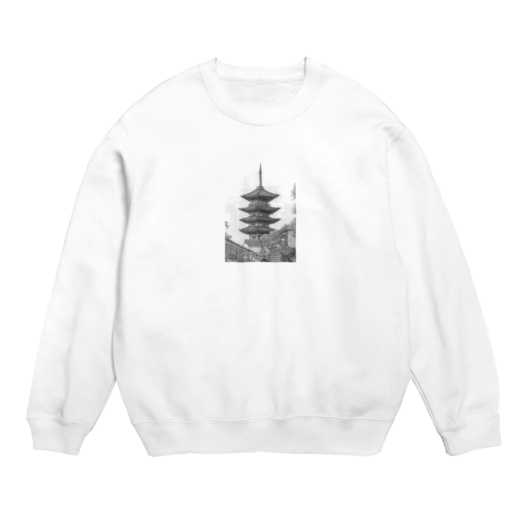 ヤマムーの八坂の塔 Crew Neck Sweatshirt