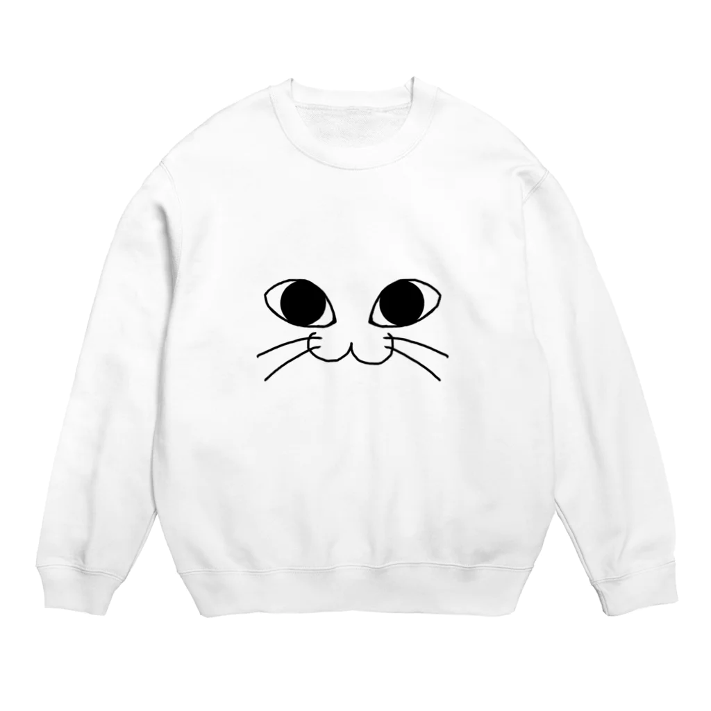 M6Rukaのにゃんこふぇいす /猫 Crew Neck Sweatshirt