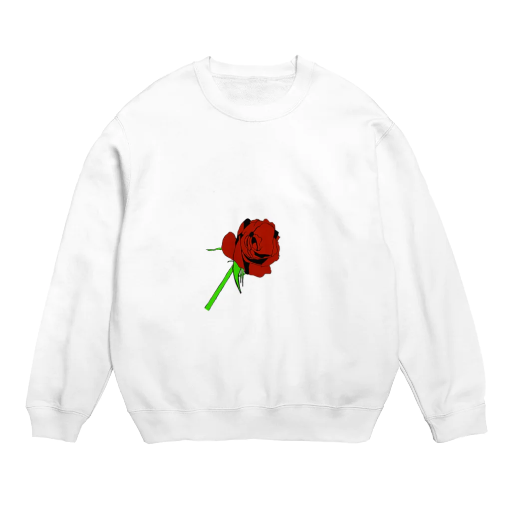 darumaの一輪のバラ Crew Neck Sweatshirt