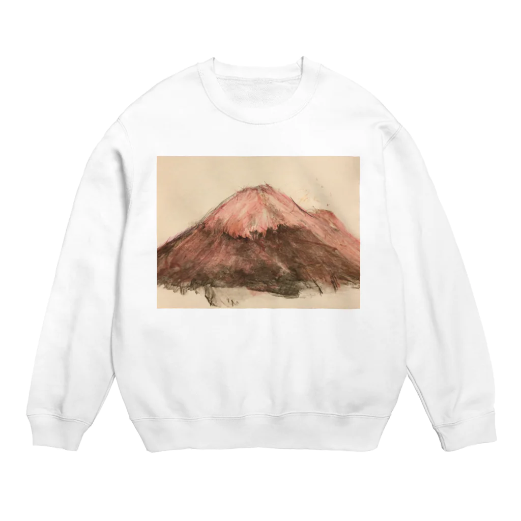 ナスの花のレッド富士山 Crew Neck Sweatshirt
