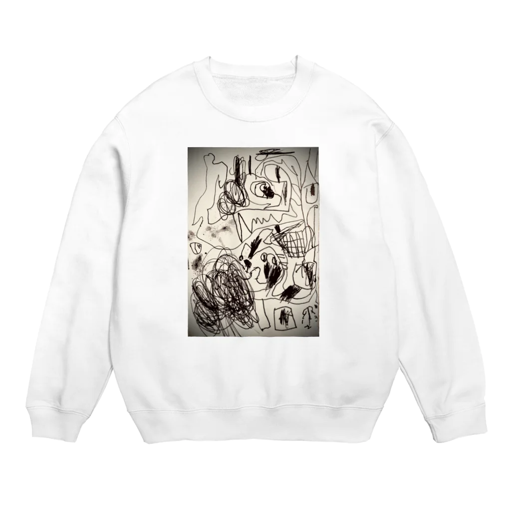 ぼくはゆうしくんの6歳のゆうしくんが描いたピカソみたいな絵 Crew Neck Sweatshirt