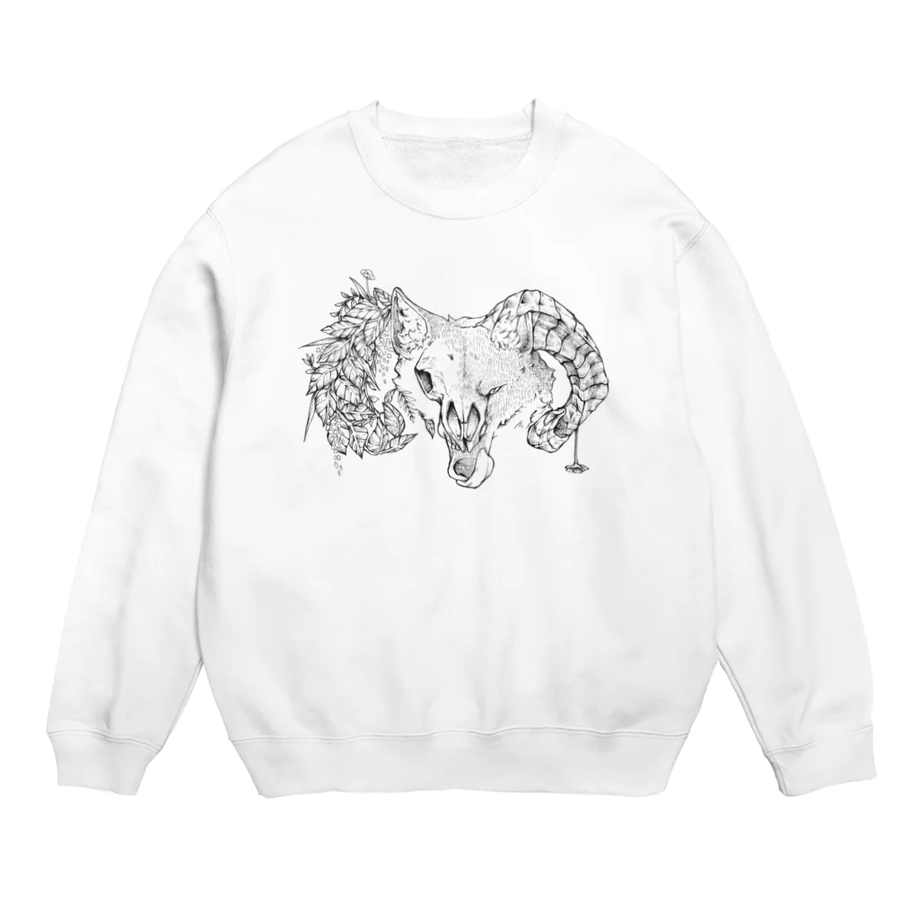 ?hatenaのひつじおおかみ ホワイト Crew Neck Sweatshirt