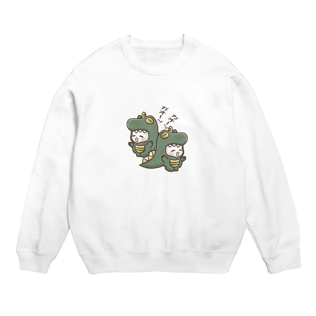 Chatoranの双子にゃんこの恐竜だよ～ Crew Neck Sweatshirt