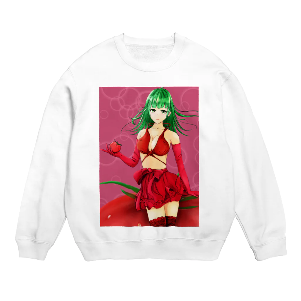 chicodeza by suzuriのトマトの妖精 Crew Neck Sweatshirt