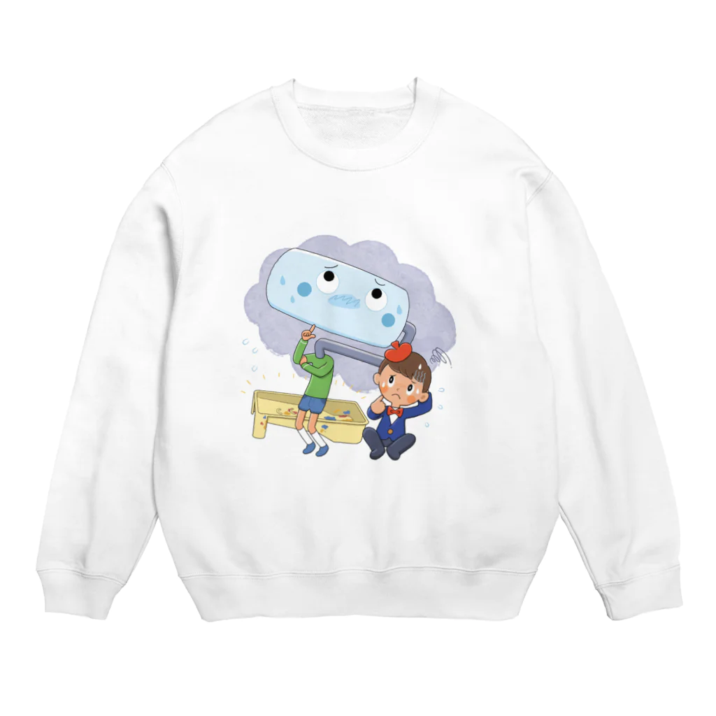 絵本　南紀「パンダ店長」シリーズのこまったな！　ローラーくんとゆうやくん Crew Neck Sweatshirt