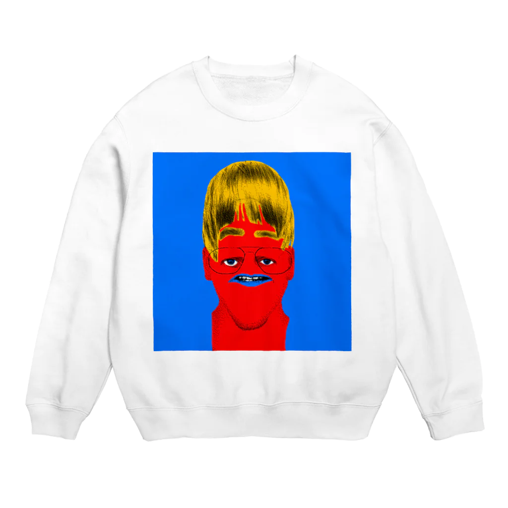 しぶき   やのメガネの男性 Crew Neck Sweatshirt