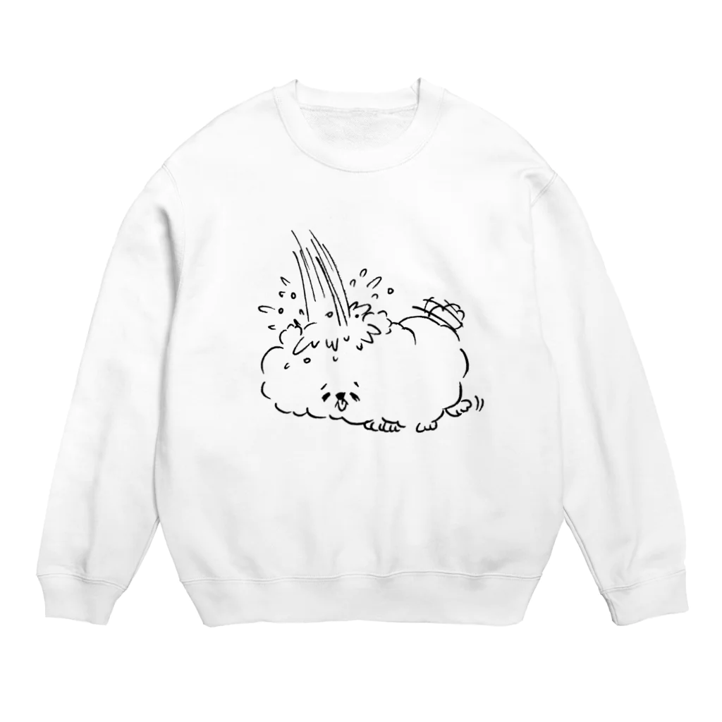 SHOP味み suzuri店のネミミィの水浴び Crew Neck Sweatshirt