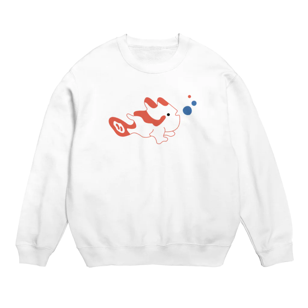 まいこ｜ほっこりイラスト🖌️の泡ぶくカエルアンコウ Crew Neck Sweatshirt