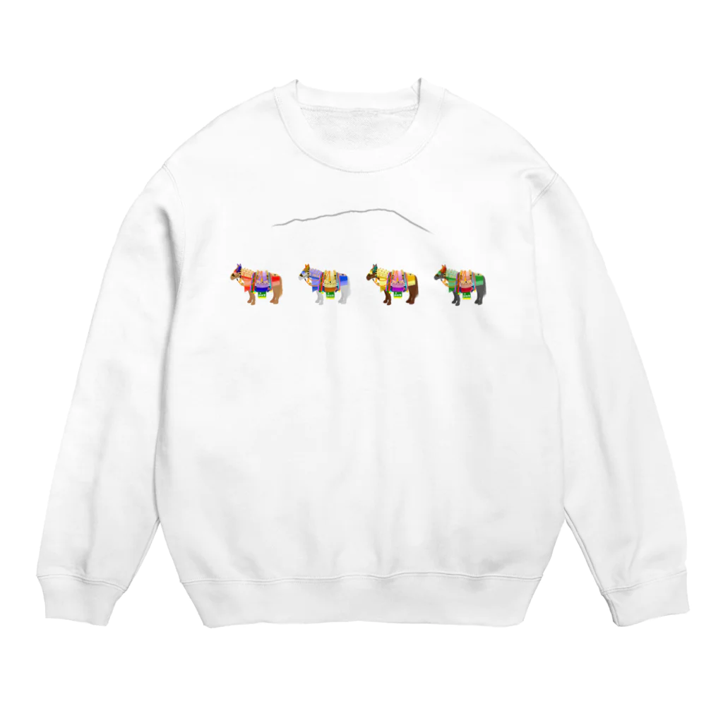 モノツクルヒト　Fuku～ふく～のチャグチャグ馬コ 行列 Crew Neck Sweatshirt