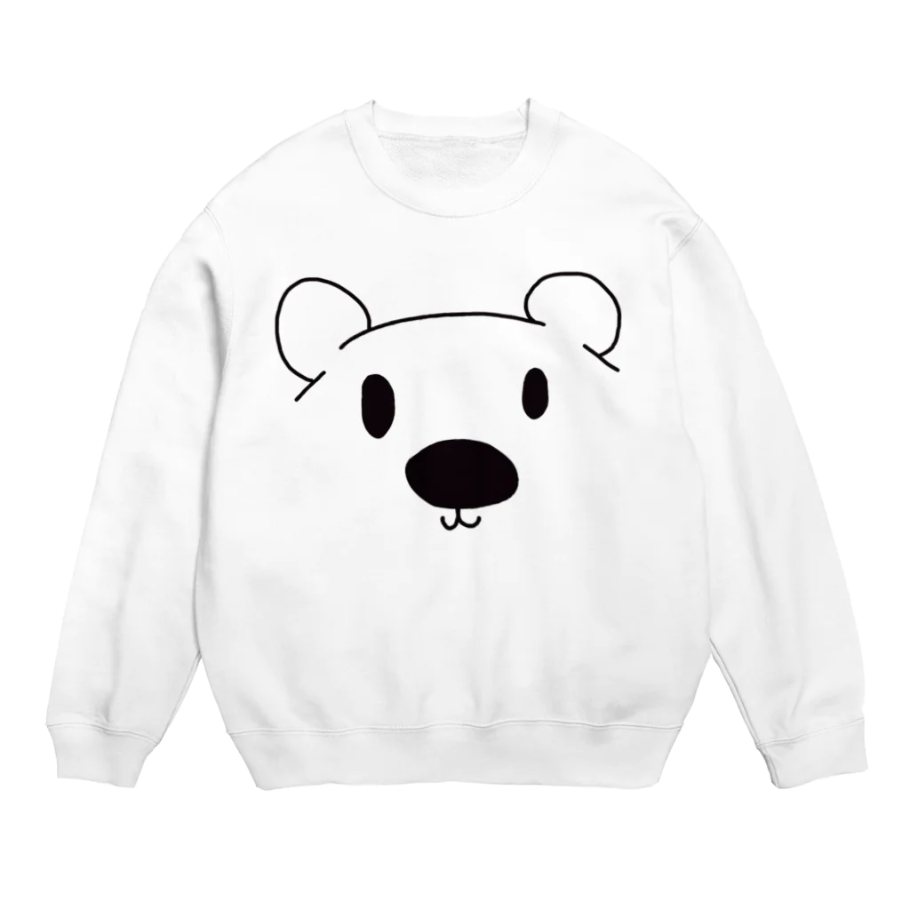 もつ子の白にこだわるくま Crew Neck Sweatshirt