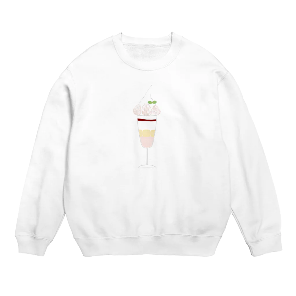 cotton-berry-pancakeの白いちごのパフェ Crew Neck Sweatshirt